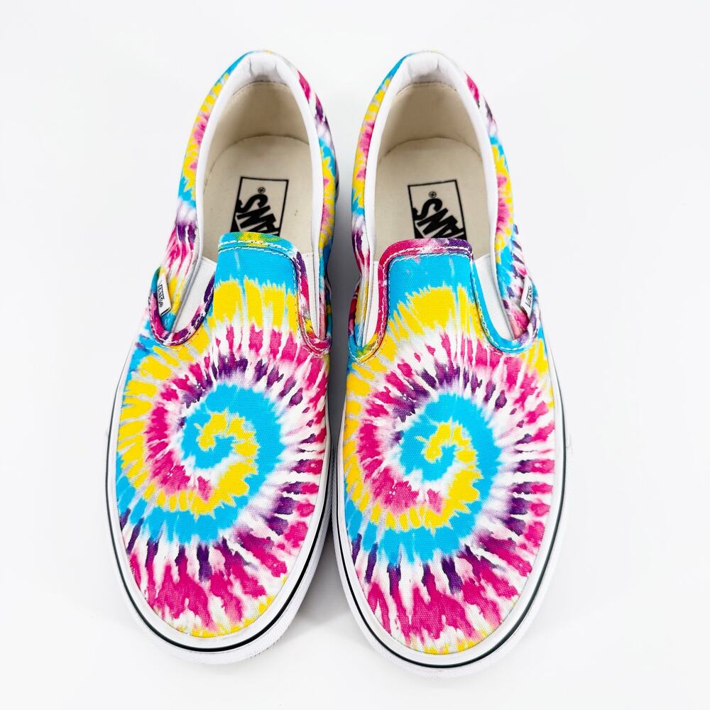 Vans Classic Slip-On Tie Dye Rainbow Shoes Men’s 7 Women’s 8.5 Festival Hippie